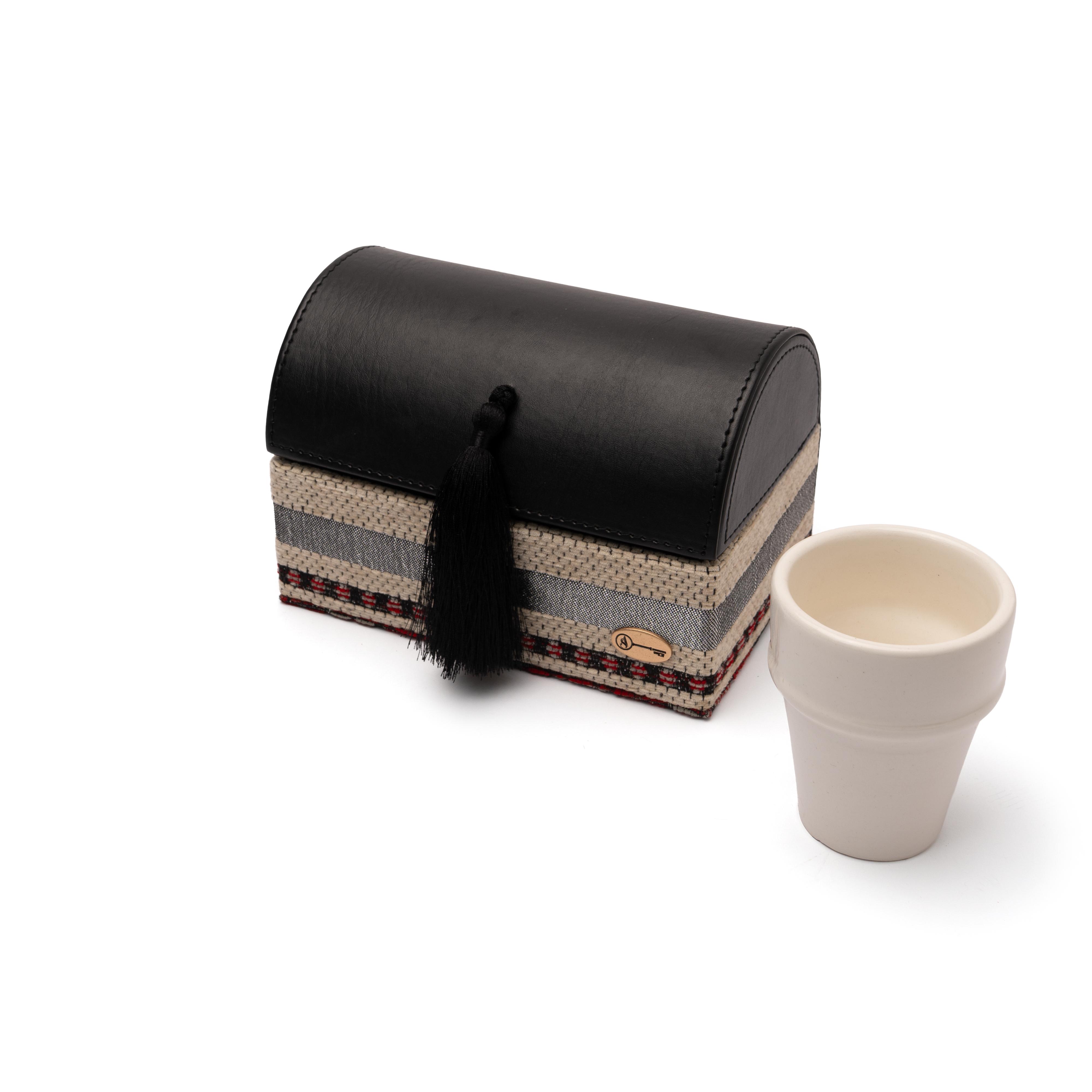 Coffret tissu berbère avec 2 verres - Image 1