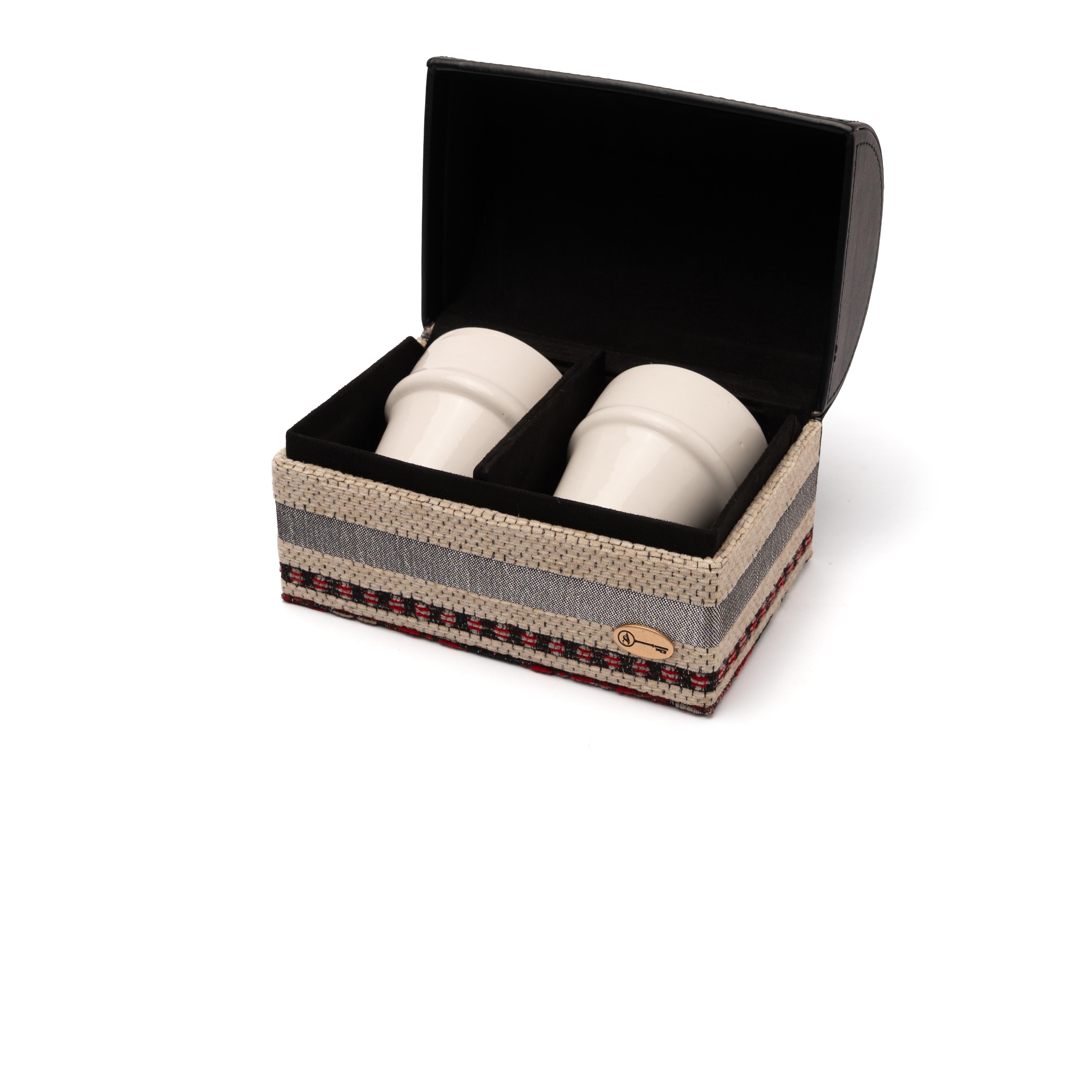 Coffret tissu berbère avec 2 verres