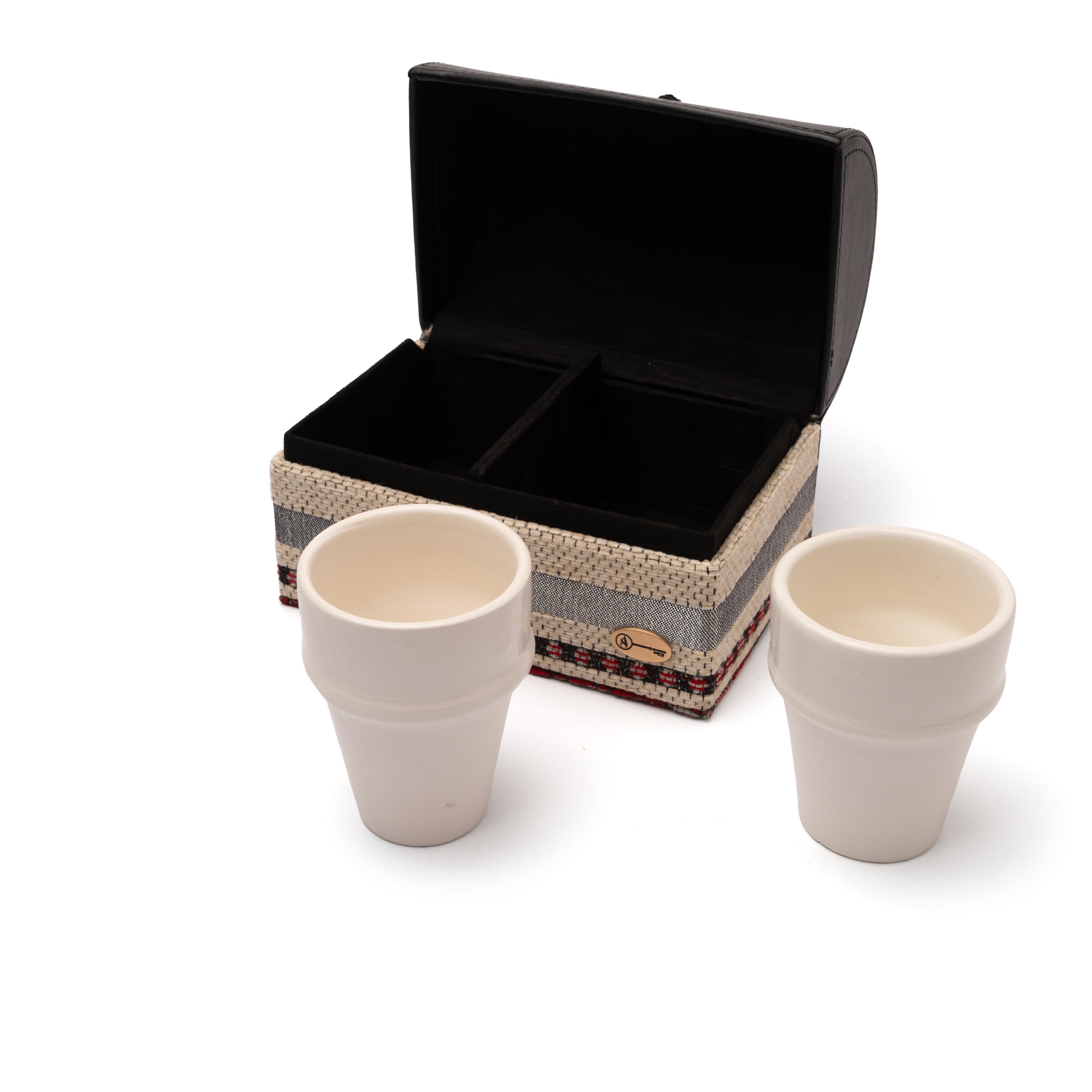 Coffret tissu berbère avec 2 verres - Image 3